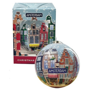 TTD Gifts Weihnachtskugel in voller Farbe, Amsterdamer Grachtenhäuser