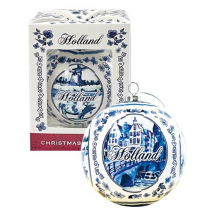 TTD Gifts Kerstbal Delfts blauw Holland