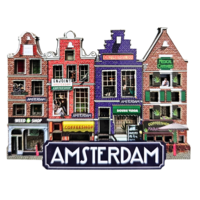 Typisch Hollands Magneet Amsterdam  -straatje met coffeeshops