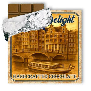 Typisch Hollands Milchschokoladentafel, 180 Gramm, in Vintage-Verpackung – Amsterdamer Grachtengürtel