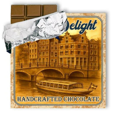 Typisch Hollands Milk chocolate bar 180 grams in vintage packaging - Amsterdam Canal Belt