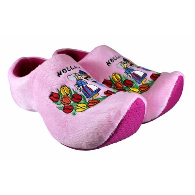 Nijhuis  Pink Wooden Shoe Slippers - Kissing Couple - now with FREE cuddly doll