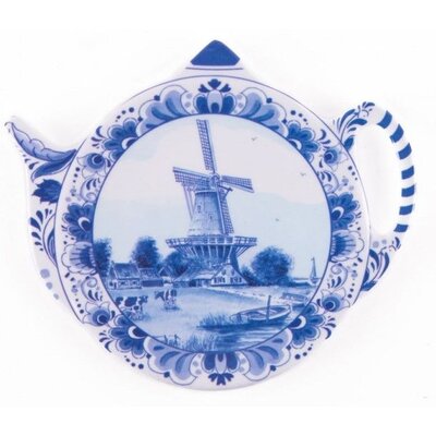 Matix Teebeutel – Untertasse – Delfter-blaue Windmühlenlandschaft mit 5 Schokoladentafeln