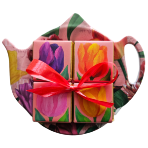 Matix Theezak - Schoteltje - Pretty tulips - met 5 chocoladetabletjes