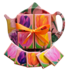 Typisch Hollands 	Tea bag - Saucer - Pretty tulips - with 5 chocolate tablets