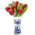 Nijhuis  Delfter blaue Vase mit 9 Holztulpen - Rot - Dunkel