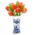 Typisch Hollands Delfter blaue Vase mit 9 Holztulpen - Orange