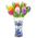 Typisch Hollands Delfter blaue Vase mit 9 Holztulpen – verschiedene Farben