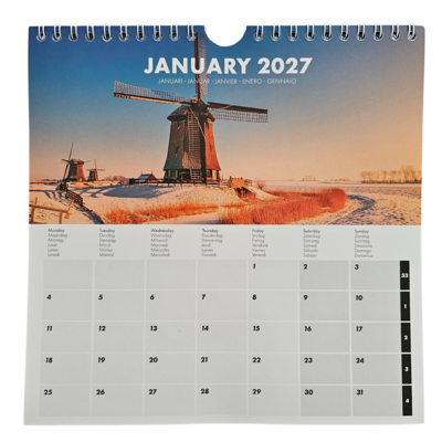 Typisch Hollands Wandkalender 2027: Holland – Ikonische Landschaften