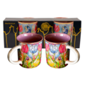 Typisch Hollands Geschenkset mit 2 Kaffeetassen – bunte Tulpen – Rick Triest