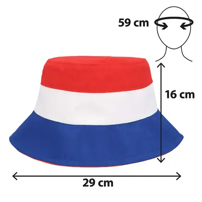 Typisch Hollands Visserhoedje - Buckethat - Holland - Rood-Wit-Blauw
