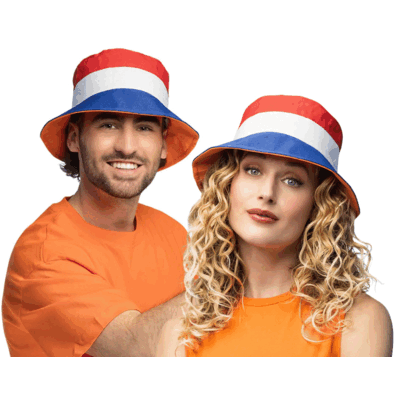 Typisch Hollands Fisherman's hat - Bucket hat - Holland - Red-White-Blue