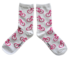 Typisch Hollands Women's socks - Bicycles - sporty white with pink bicycles