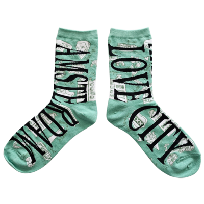 Typisch Hollands Women's socks - Amsterdam - Green