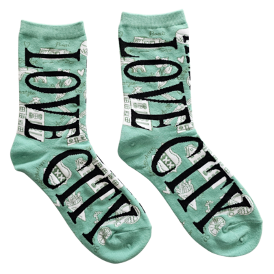 Typisch Hollands Damensocken – Amsterdam – Grün