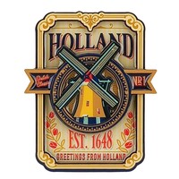 Matix Magneet Holland (Wallplate) - Vintage - Molen en tulpjes