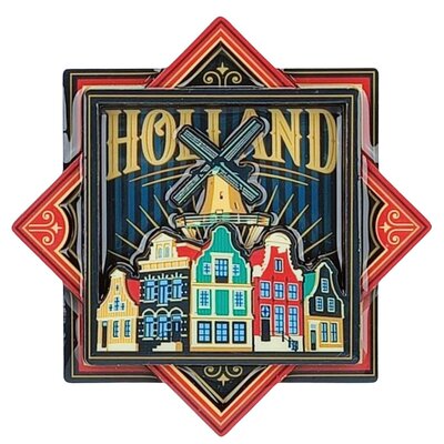 Matix Magneet Holland (Octagon) - Vintage -Molens-Zaanse huizen
