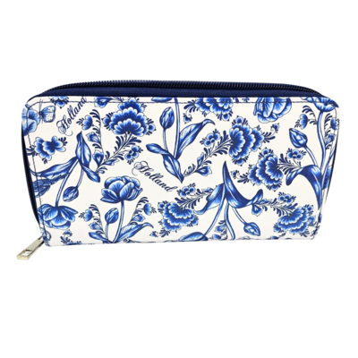 Typisch Hollands Portemonnee - Dames  Delfts Blauw  met rits