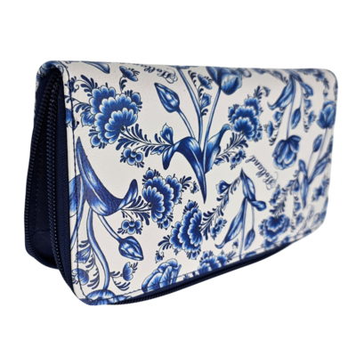 Typisch Hollands Portemonnee - Dames  Delfts Blauw  met rits