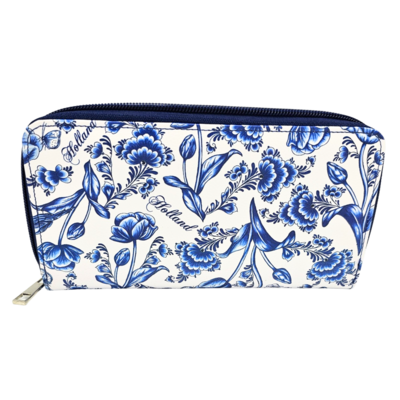 Typisch Hollands Portemonnee - Dames  Delfts Blauw  met rits