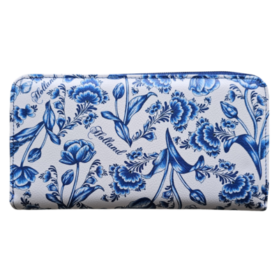 Typisch Hollands Portemonnee - Dames  Delfts Blauw  met rits
