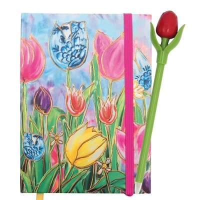 Typisch Hollands Notizbuch – Tulpen – Holländische Schönheit – mit Kugelschreiber – rot