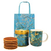 Typisch Hollands Cadeauset van Gogh Mok en Blik Stroopwafels - Amandelbloesem