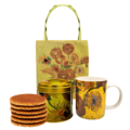 Typisch Hollands Van Gogh Stroopwafels – Sonnenblumen-Tassen- und Dosen-Geschenkset