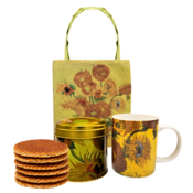Typisch Hollands Cadeauset van Gogh Mok en Blik Stroopwafels - Zonnebloemen