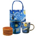 Typisch Hollands Van Gogh Mug and Tin Stroopwafels - Starry Night Gift Set