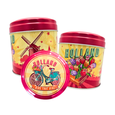 Matix Stroopwafels in einer holländischen Retro-Bäckerdose.