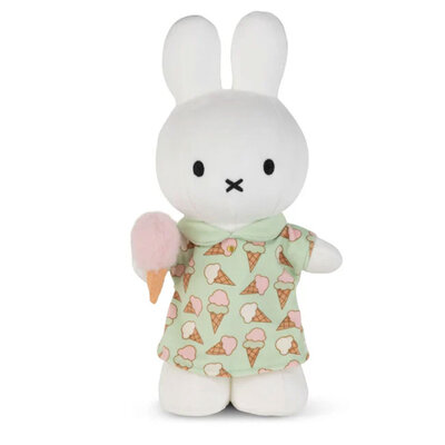 Nijntje (c) Miffy-Plüschtier – Eiscreme und grünes Kleid mit Eiscreme