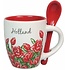 Typisch Hollands Espresso mug with spoon - Red tulips