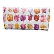 Typisch Hollands Omslag-portemonnee - Dames - Wit met multikeur tulpen