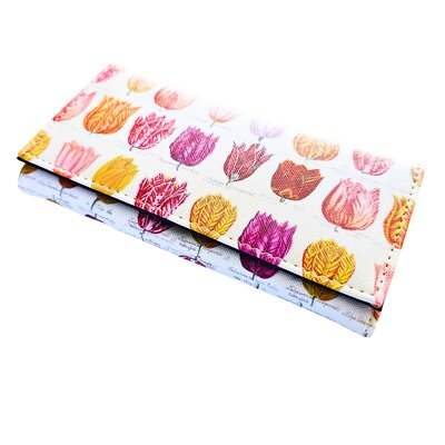 Typisch Hollands Omslag-portemonnee - Dames - Wit met multikeur tulpen