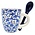 TTD Gifts Espresso mok met lepel - Delfts blauw  bloemmotief en tulpen