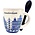 TTD Gifts Espresso mok met lepel - Amsterdam - Wit Blauw