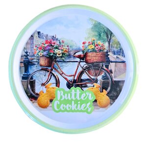 Typisch Hollands Dutch Bicycle Cookies in Storage Tin - Bicycle on Bridge - 114g