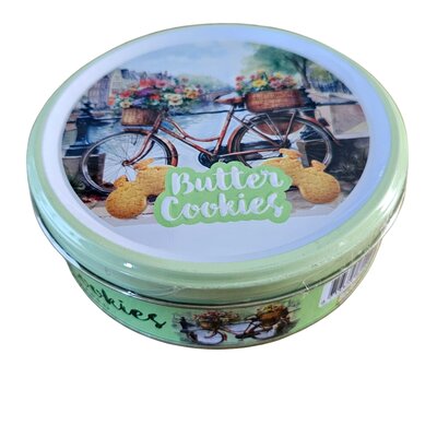 Becky`s Dutch Bicycle Cookies in Storage Tin - Bicycle on Bridge - 114 grams