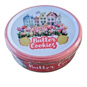 Typisch Hollands Hollandse tulpkoekjes in Bewaarblik - Gevelhuisjes en tulpen - 114 gram