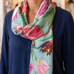 Matix Women's scarf - Pretty tulips Green