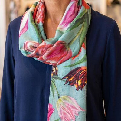 Matix Women's scarf - Pretty tulips Green