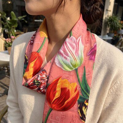 Matix Damenschal – Hübsche Tulpen, Rosa