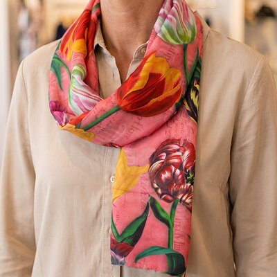 Matix Women's scarf - Pretty tulips Pink