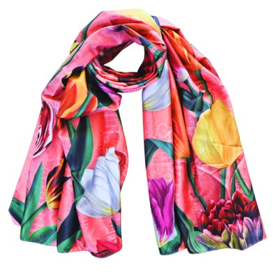 Matix Damenschal – Hübsche Tulpen, Rosa