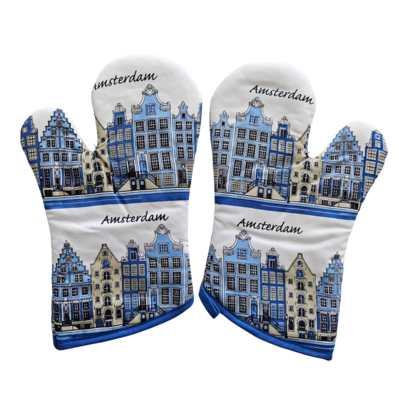 TTD Gifts Ofenhandschuhe Giebelhäuser Amsterdam - Delfter Blau