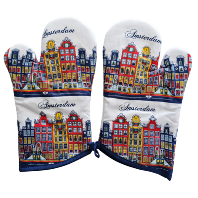 TTD Gifts Ovenwanten Gevelhuisjes Amsterdam - Gekleurd