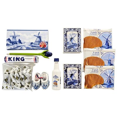 typisch-hollands-geschenkpakket Geschenkkistje - Holland Delfts blauwe-geschenken