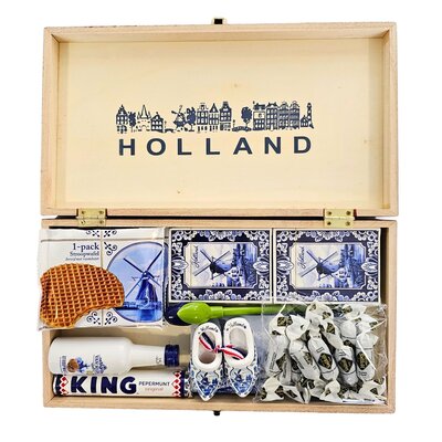 typisch-hollands-geschenkpakket Geschenkkistje - Holland Delfts blauwe-geschenken