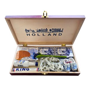 typisch-hollands-geschenkpakket Geschenkkistje - Holland Delfts blauwe-geschenken